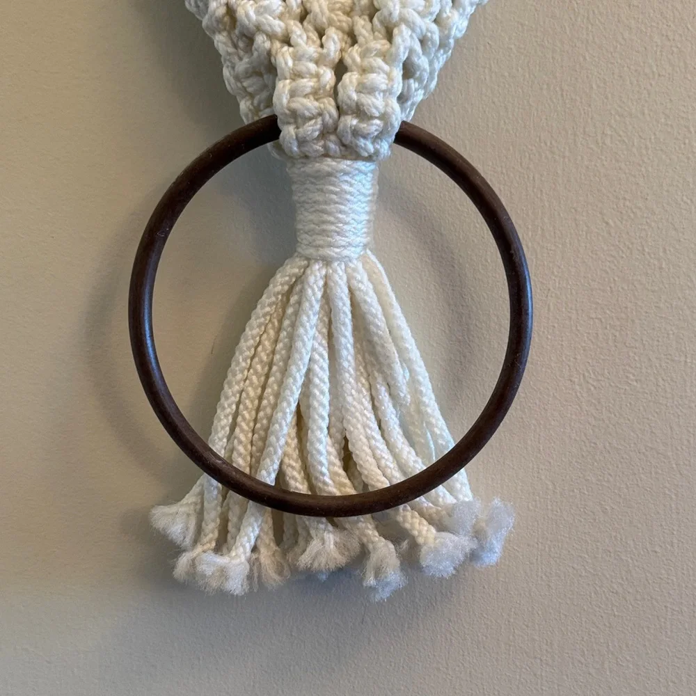 Macrame Owl Wall Hanging Boho Decor Handmade Fiber Art‎